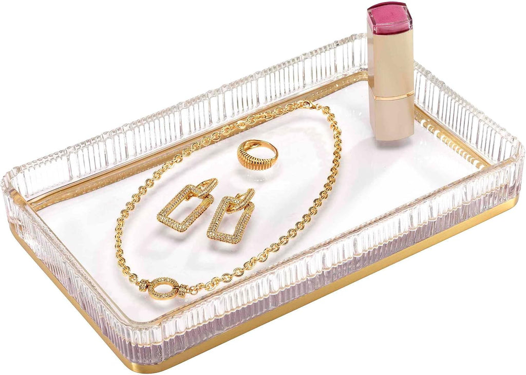Nicole Miller Glass Vanity Tray